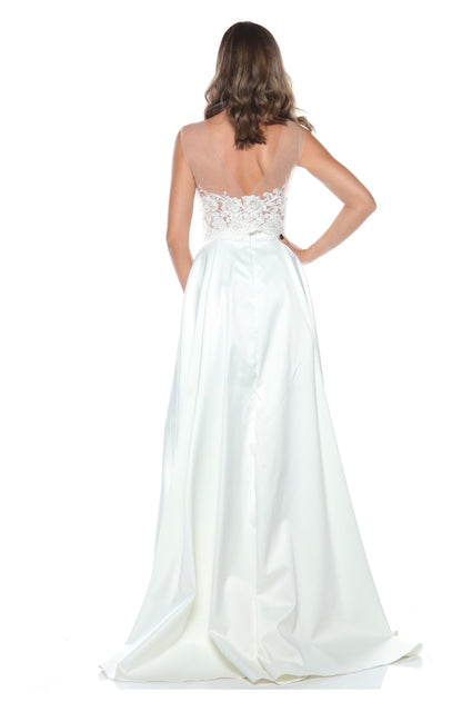 Rochie de mireasa din brodere si tafta