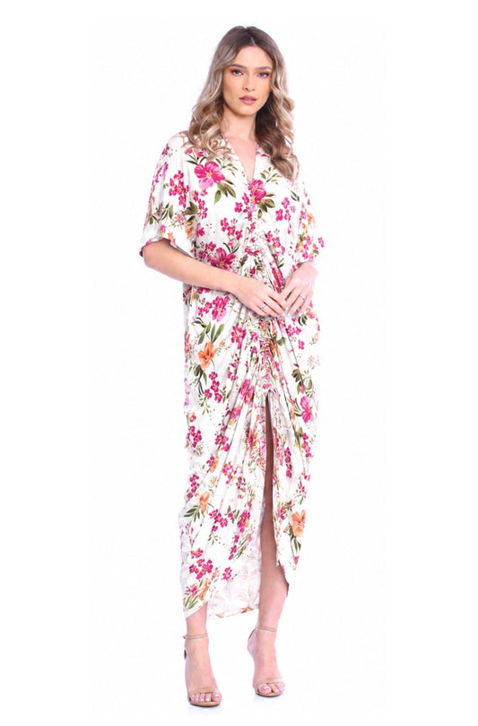 Rochie Kimono cu imprimeu floral