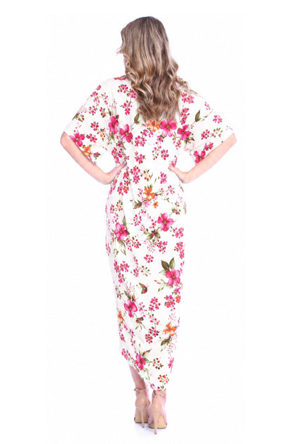 Rochie Kimono cu imprimeu floral