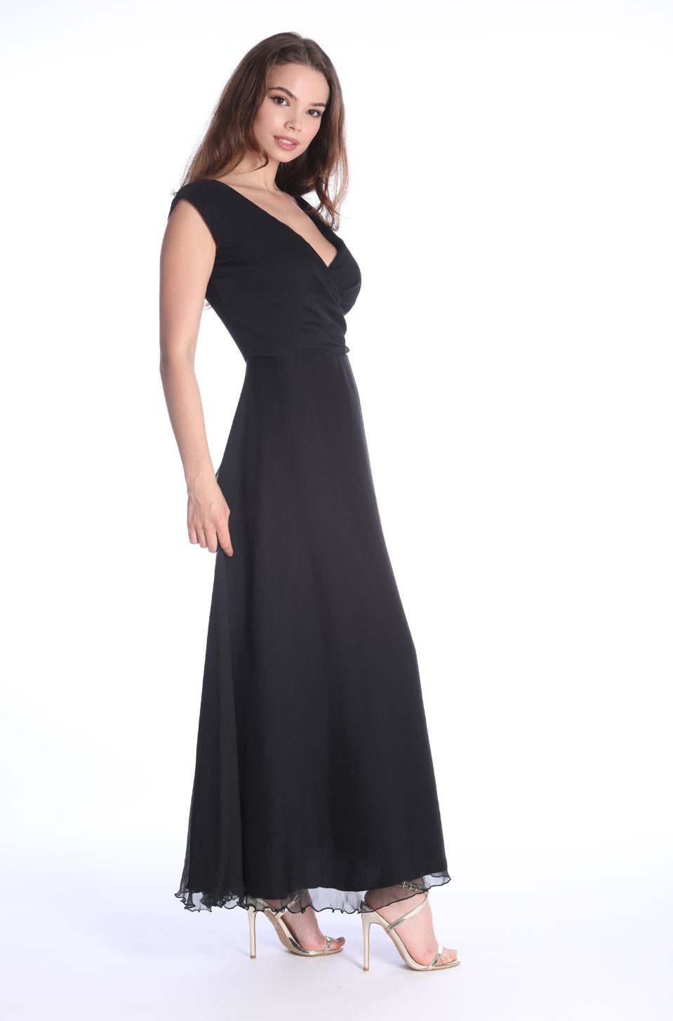 Rochie Rome din matase neagra