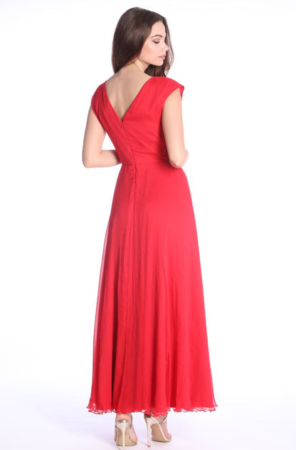 Rochie Rome rosie din matase