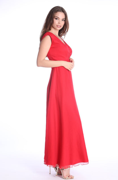 Rochie Rome rosie din matase
