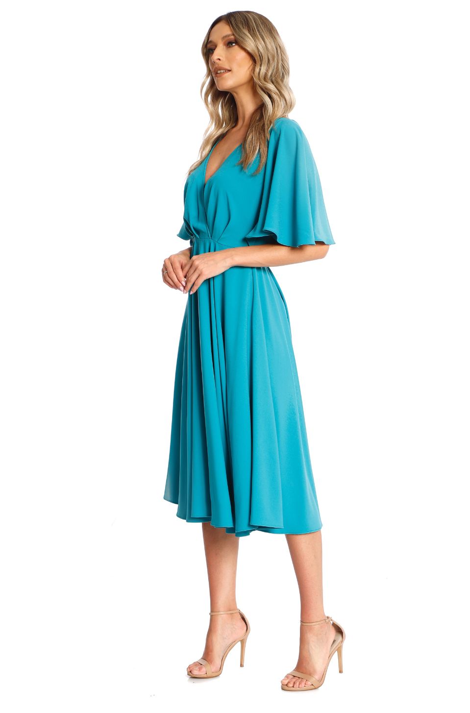 Rochie Florence midi clos turquoise