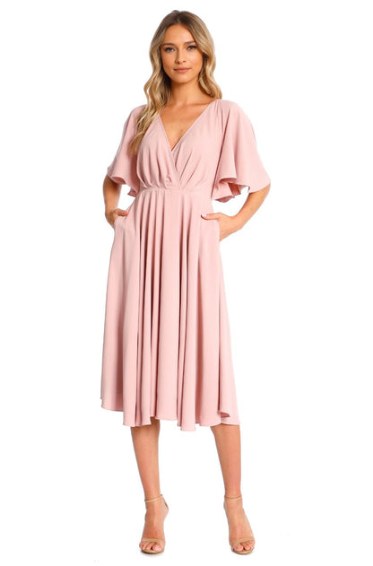Rochie Florence midi clos roz