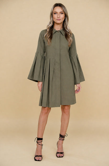 Rochie Camasa din in khaki