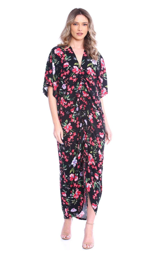 Rochie Kimono cu imprimeu floral