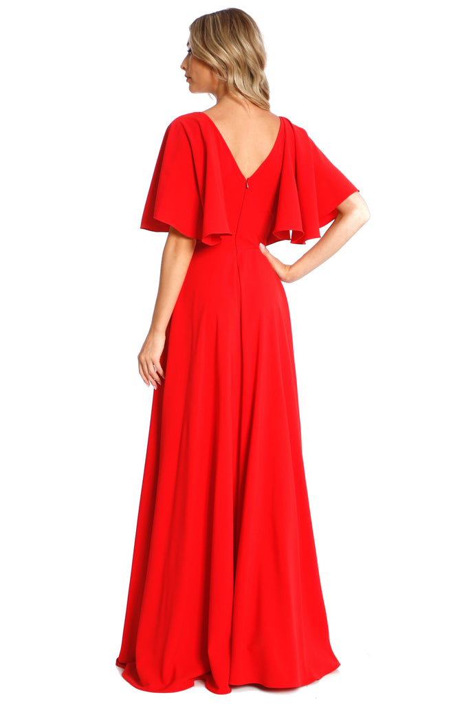 Florence Maxi Dress With Butterfly Sleeves In Red