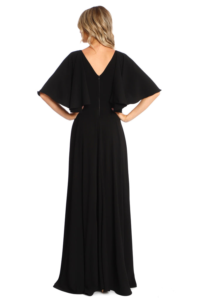 Florence Maxi Dress With Butterfly Sleeves In Black