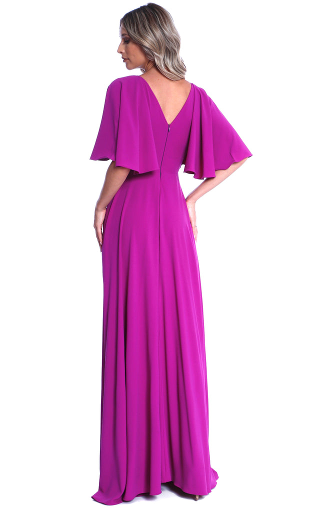 Florence Maxi Dress With Butterfly Sleeves In Orchid