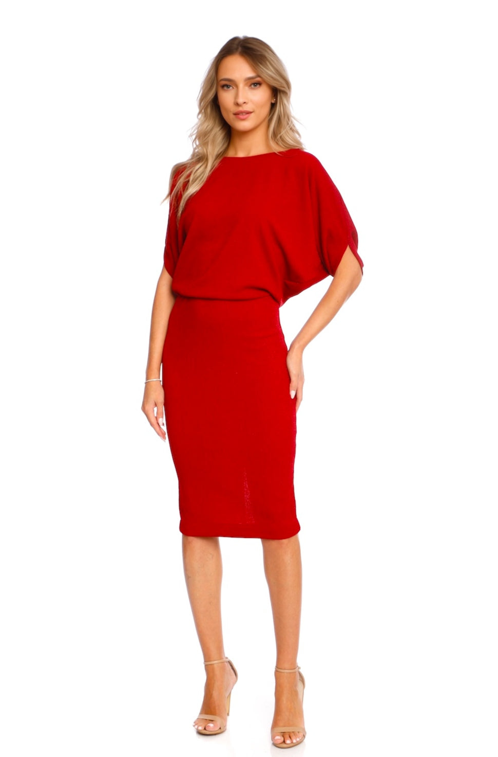 Rochie rosie midi Paris