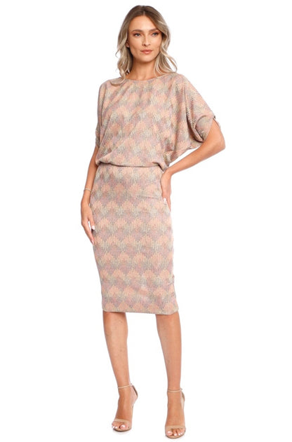 Rochie roz aurie midi Paris