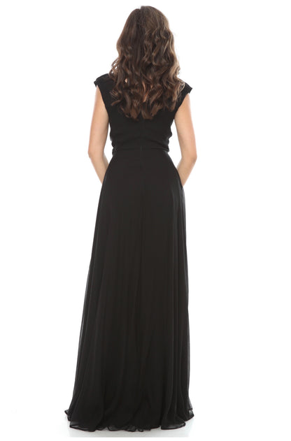 Rochie neagra maxi din matase Rome