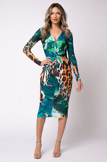 Rochie midi Mallorca cu print Amazon