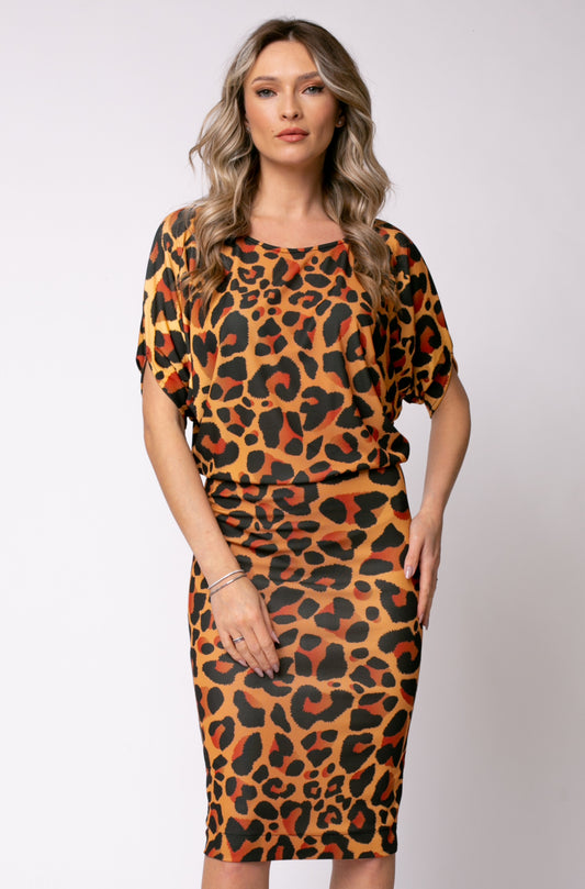Rochie midi Paris cu print Nairobi