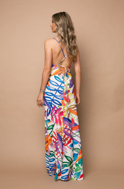 Rochie Maxi din Jerseu Tulum cu Print Capri