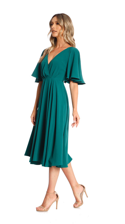 Rochie midi clos verde Florence