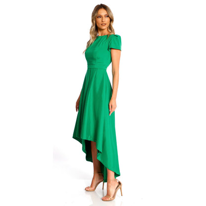 Rochie asimetrica verde cu buzunare New York