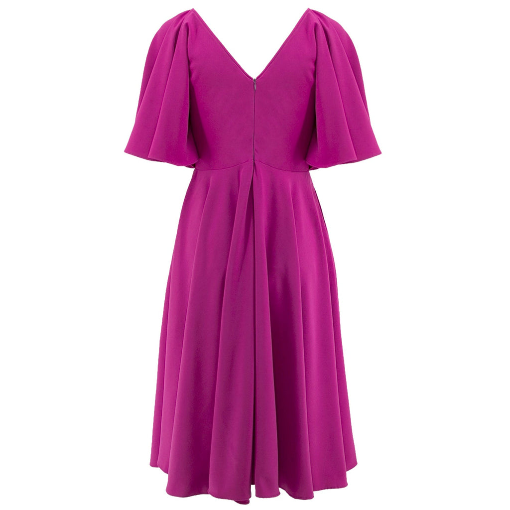 Florence Midi Dress With Butterfly Sleeves In Orchid