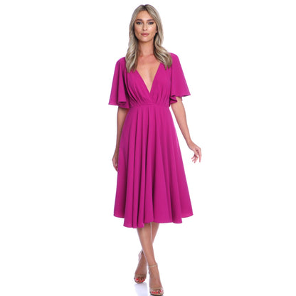 Rochie midi clos fuchshia Florence