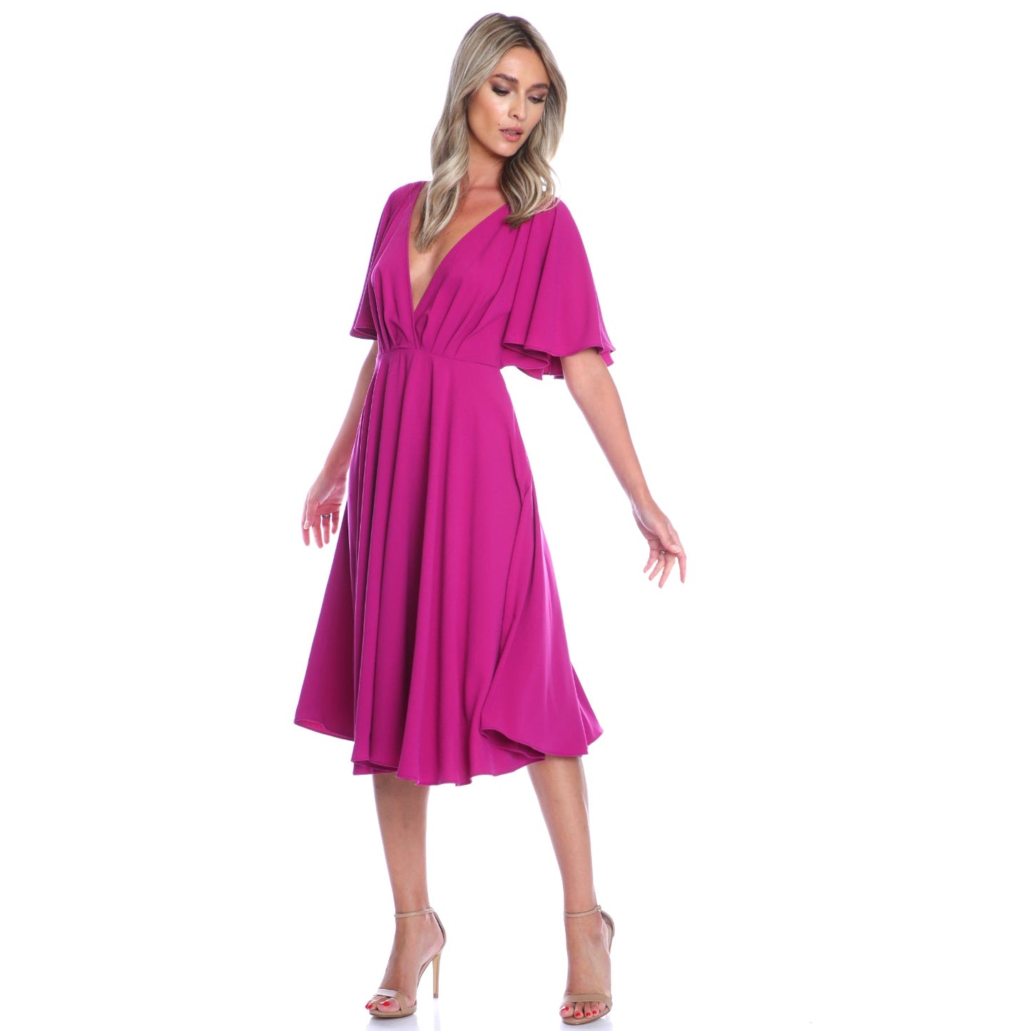 Rochie midi clos fuchshia Florence